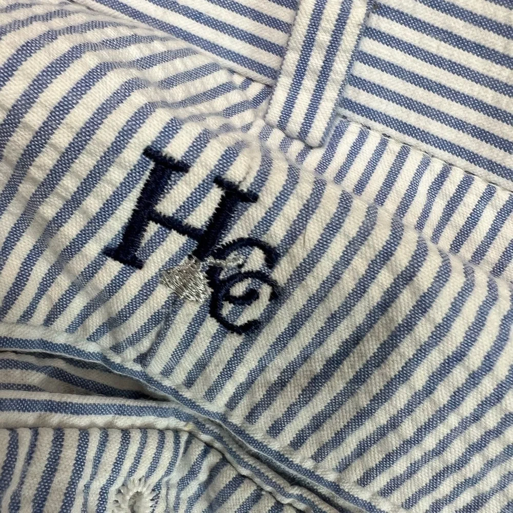 Peter Millar Seersucker Shorts Mens 38 White Blue Striped Pleated Golf 564